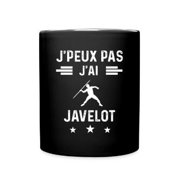 tireur je peux pas j'ai javelot - Mug uni - noir - Devant