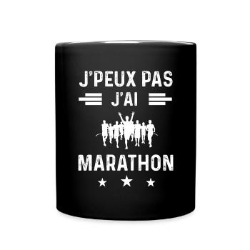 coureur je peux pas j'ai marathon - Mug uni - noir - Devant
