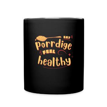 Cereal Grits Kasha Upma Rice And Morning Cornmeal - Full Colour Mug - black - Front