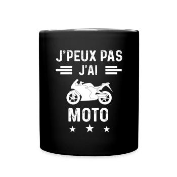motard je peux pas j'ai moto motard - Mug uni - noir - Devant