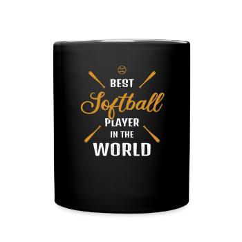 Meilleur joueur de softball au monde Cadeau de baseball - Mug uni - noir - Devant