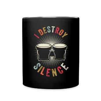 Stille Zerstören - Vintage Bongo -Trommeln - Tasse einfarbig - Schwarz - Vorne