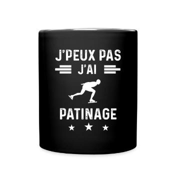 patineur je peux pas j'ai patinage - Mug uni - noir - Devant