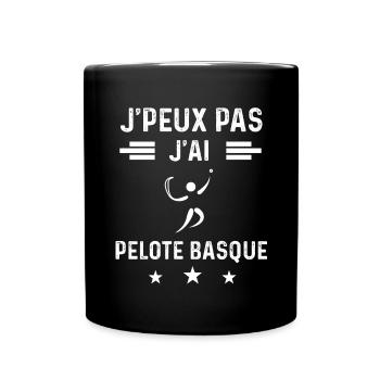 pelotari je peux pas j'ai pelote basque - Mug uni - noir - Devant