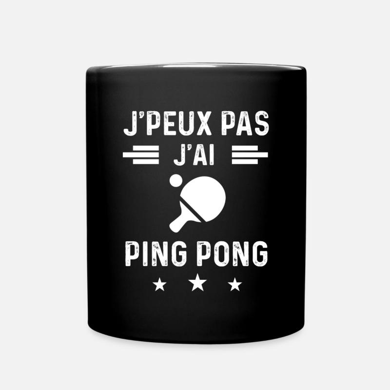 pongiste je peux pas j'ai ping pong raquette - Mug uni - noir