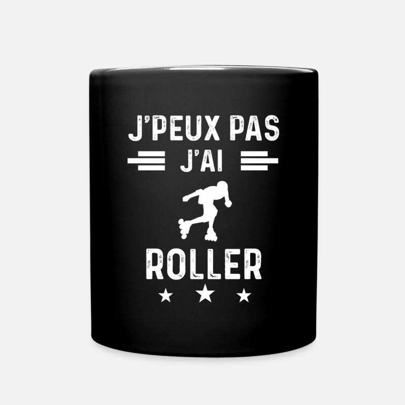 patineur je peux pas j'ai roller - Mug uni - noir