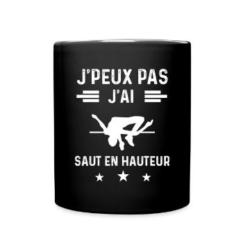 athlète je peux pas j'ai saut en hauteur - Mug uni - noir - Devant