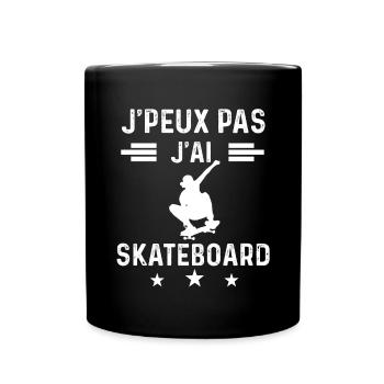 skateboardeur je peux pas j'ai skateboard - Mug uni - noir - Devant