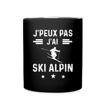 skieur je peux pas j'ai ski alpin - Mug uni - noir - Devant