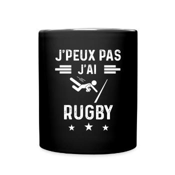 rugbyman je peux pas j'ai rugby - Mug uni - noir - Devant