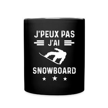 snowboarder je peux pas j'ai snowboard - Mug uni - noir - Devant
