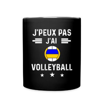 volleyeur je peux pas j'ai volleyball - Mug uni - noir - Devant