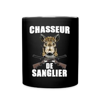 Chasseur De Sanglier Plaisir De la Chasse - Mug uni - noir - Devant