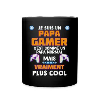 Papa Cool Papa Gamer Geek - Mug uni - noir - Devant
