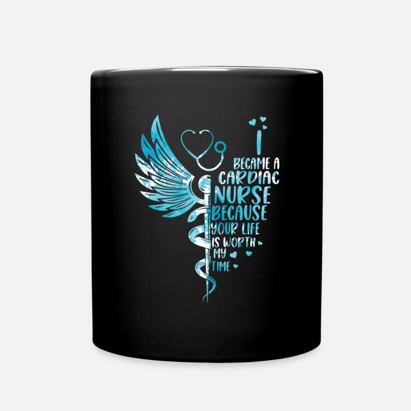 Das Leben Ist Wert - Herzschwester - Tasse einfarbig - Schwarz