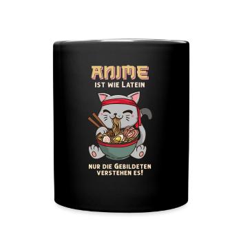 Anime est comme Latin I Neko Cat Kawaii Anime Girl - Mug uni - noir - Devant