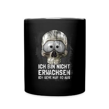 ich bin nicht erwachsen - Tasse einfarbig - Schwarz - Vorne