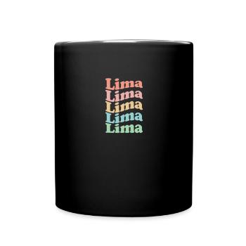 Vintage 70s Hippie Peru City - Rétro Lima - Mug uni - noir - Devant