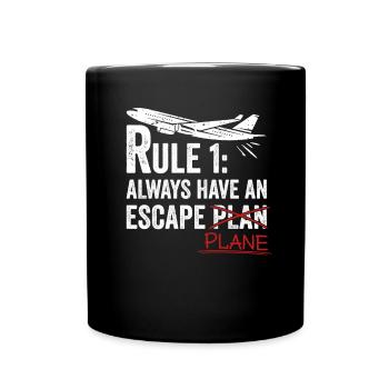 Jeu de mots d’aviation de pilote de ligne pour un pilote de compagnie - Mug uni - noir - Devant
