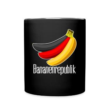 Bananenrepublik Deutschland Flagge - Tasse einfarbig - Schwarz - Vorne
