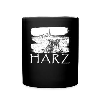 Harz Harzer Brockenbahn Brocken - Tasse einfarbig - Schwarz - Vorne