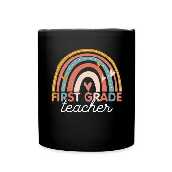 Teacher - Vintage 1. First grade - Full Colour Mug - black - Front