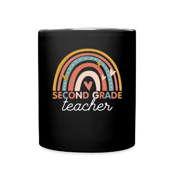 Teacher - Year 2nd Second Grade - Full Colour Mug - black - Front