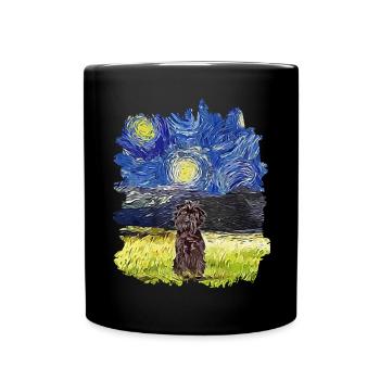 Sternennacht - Affenpinscher - Tasse einfarbig - Schwarz - Vorne