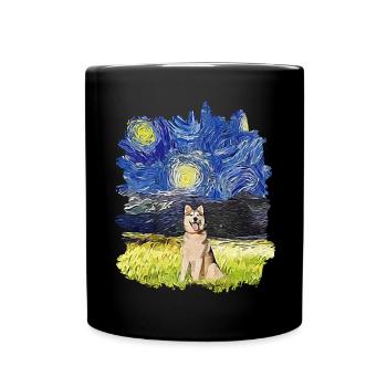 Nuit étoilée - Alaskan Husky - Mug uni - noir - Devant