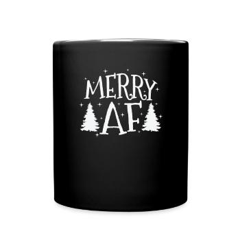Merry Af Christmas Family Time X-Mas - Full Colour Mug - black - Front