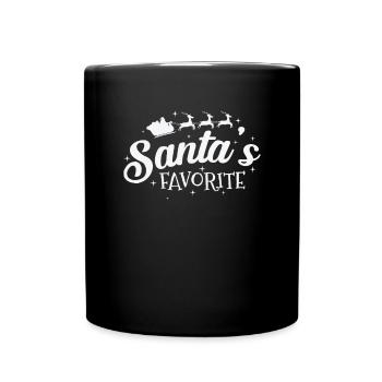 Santa's Favorite Weihnachten Familie - Tasse einfarbig - Schwarz - Vorne
