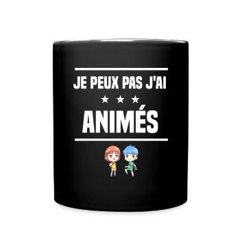 je peux pas j'ai animés humour mangaka - Mug uni - noir - Devant