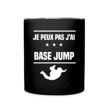 je peux pas j'ai base jump humour saut élastique - Mug uni - noir - Devant