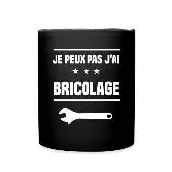 je peux pas j'ai bricolage réparer bricoleur - Mug uni - noir - Devant