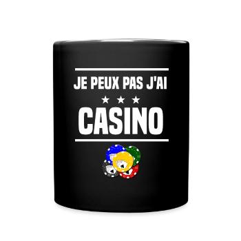 je peux pas j'ai casino humour jetons - Mug uni - noir - Devant
