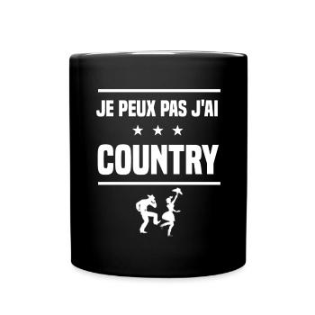 je peux pas j'ai country humour danseur - Mug uni - noir - Devant