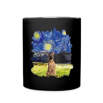 Starry Night - Belgian Shepherd - Full Colour Mug - black - Front