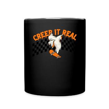 CREEP IT REAL Halloween Ghost - Tasse einfarbig - Schwarz - Vorne