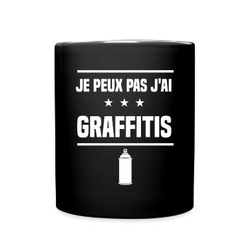 je peux pas j'ai graffitis humour gribouillis - Mug uni - noir - Devant