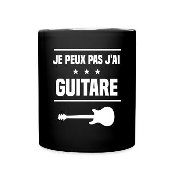 je peux pas j'ai guitare électrique humour - Mug uni - noir - Devant