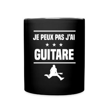 je peux pas j'ai guitare rock humour guitariste - Mug uni - noir - Devant