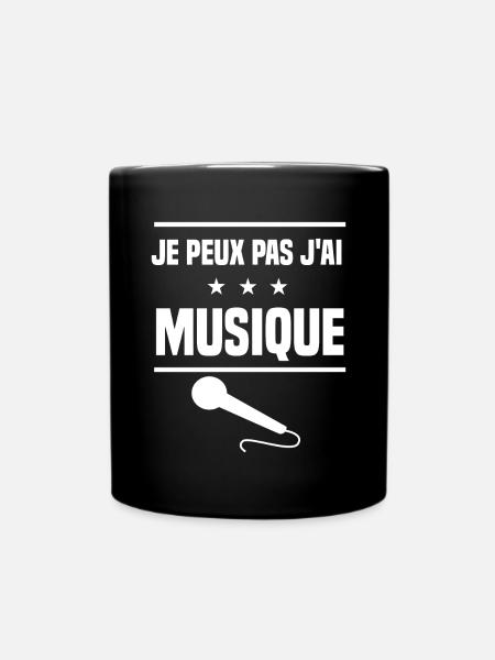 je peux pas j'ai musique micro humour - Mug uni - noir