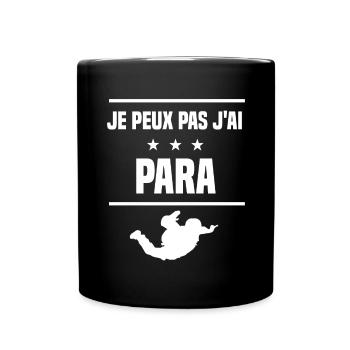 je peux pas j'ai para humour parachute - Mug uni - noir - Devant