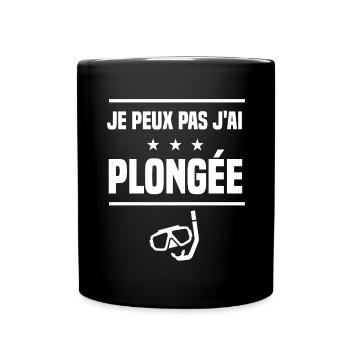 je peux pas j'ai plongée en tuba humour plongeur - Mug uni - noir - Devant