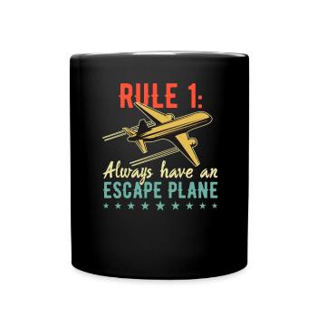 Ayez toujours un jeu de mots d’avion d’évacuation pour un - Mug uni - noir - Devant