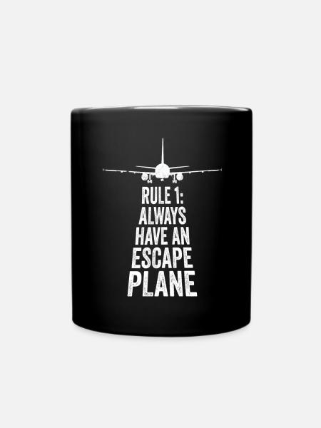 Funny airplane pilot saying for aviator - Full Colour Mug - black