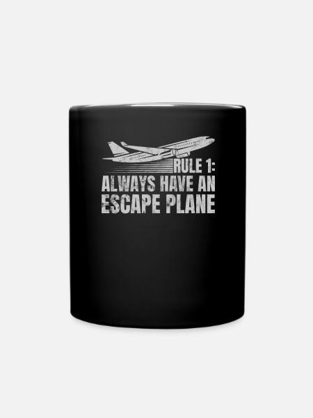 Funny airplane pilot saying for aviator - Full Colour Mug - black