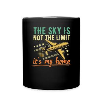 Le ciel n’est pas la limite de l’aviation pilote - Mug uni - noir - Devant