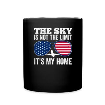 The sky is not the limit pilot aviation - Full Colour Mug - black - Front