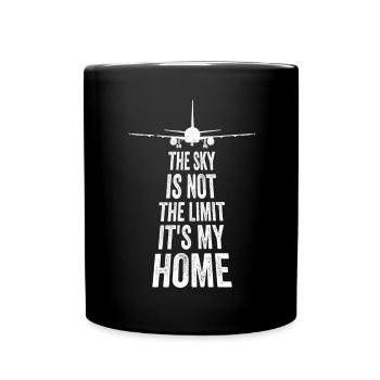 The sky is not the limit pilot aviation - Full Colour Mug - black - Front
